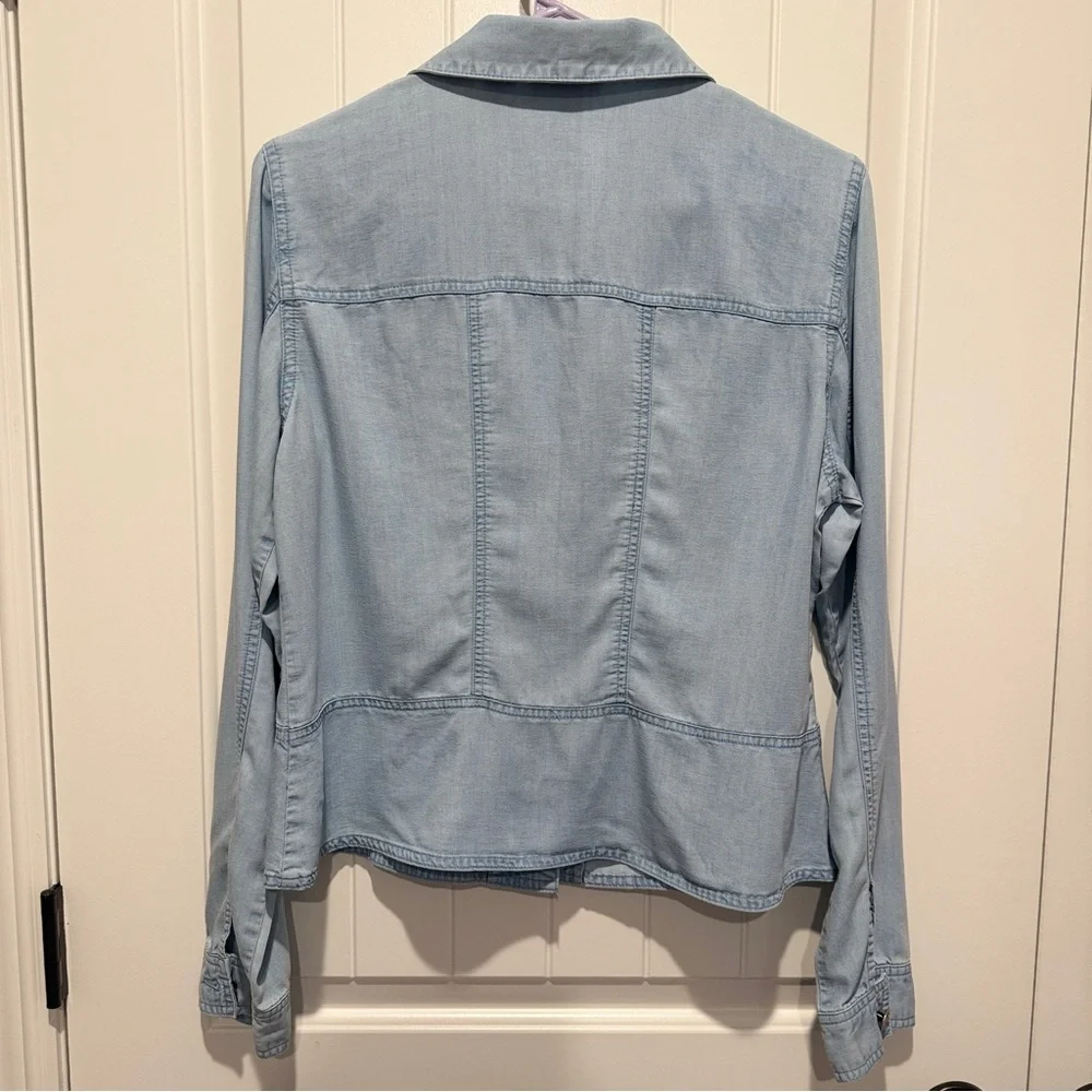 Soft Chambray Button Shirt Jacket - Picture 8 of 8